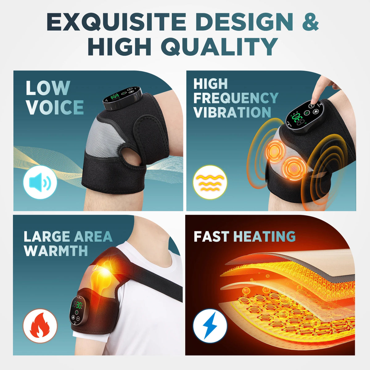 Heated Vibration Knee Massager Wrap for Joint Pain Relief