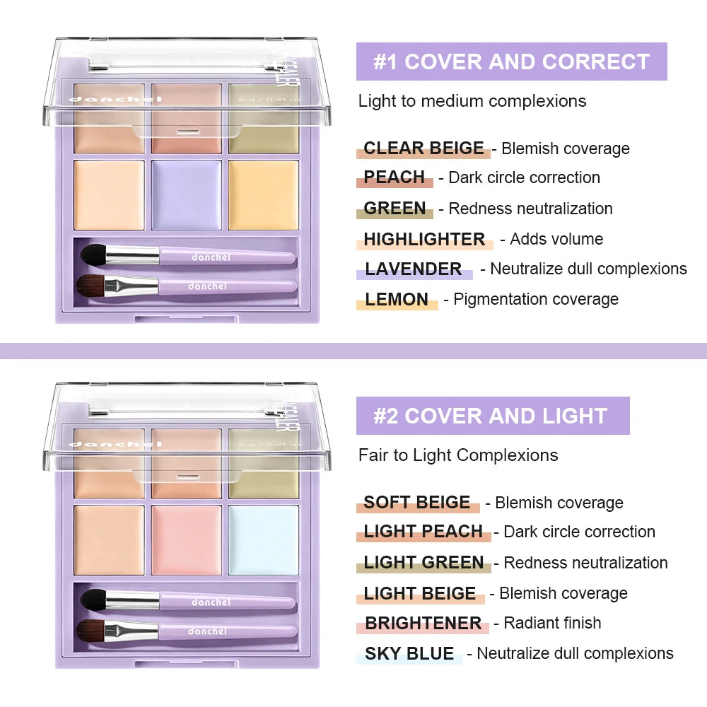 Multi-Shade Face Concealer and Color Correction Palette - 2