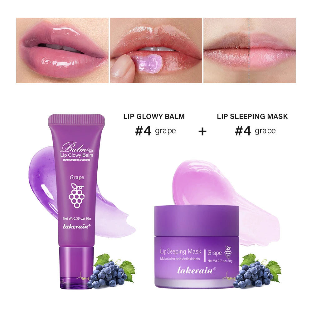 Moisturizing Lip Balm and Overnight Sleeping Mask Set