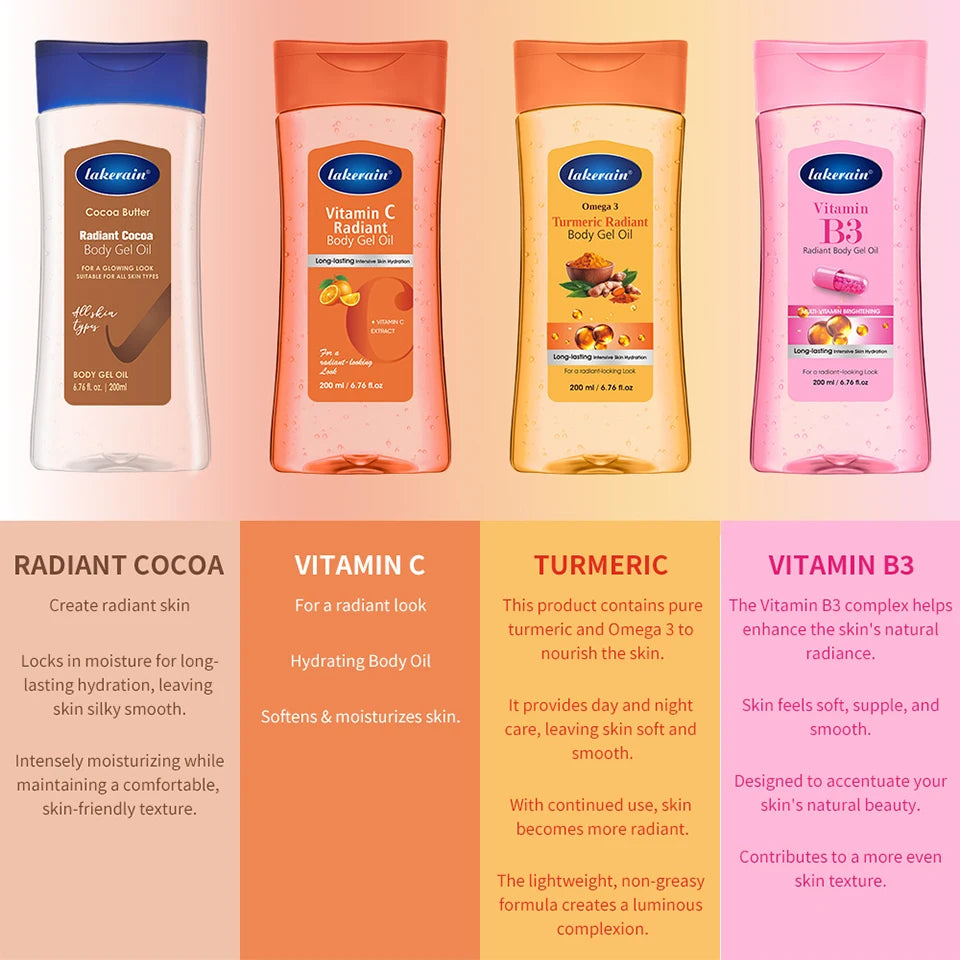 Radiant Nourishing Body Gel Oil for Dry Skin Care