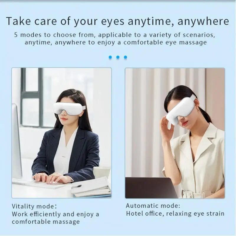 Rechargeable Heated Eye Massager with Air Pressure and Vibration