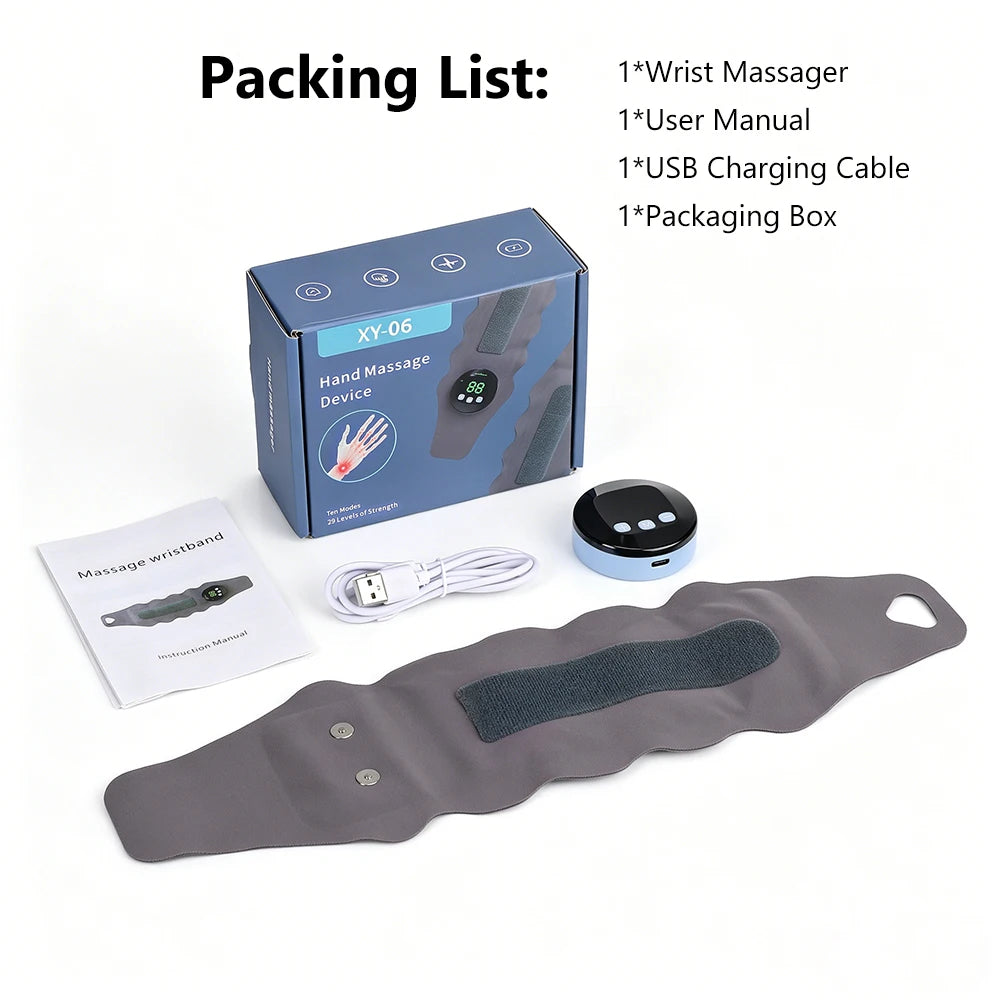 Microcurrent Wrist Massager Band with 10 Modes and 29 Levels