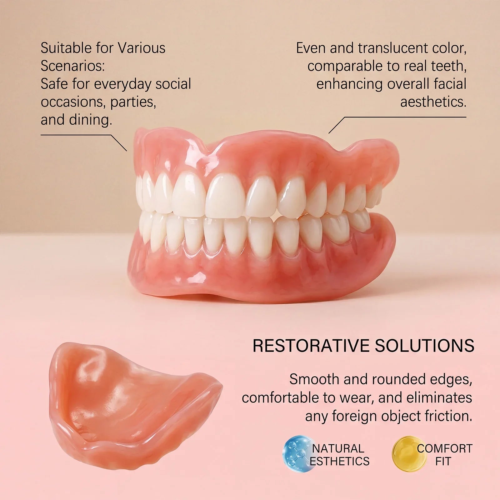 Full Mouth Realistic Resin Dentures for Natural Smile and Comfort - 11