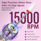 Rechargeable Electric Nail Drill Set with 12 Bits