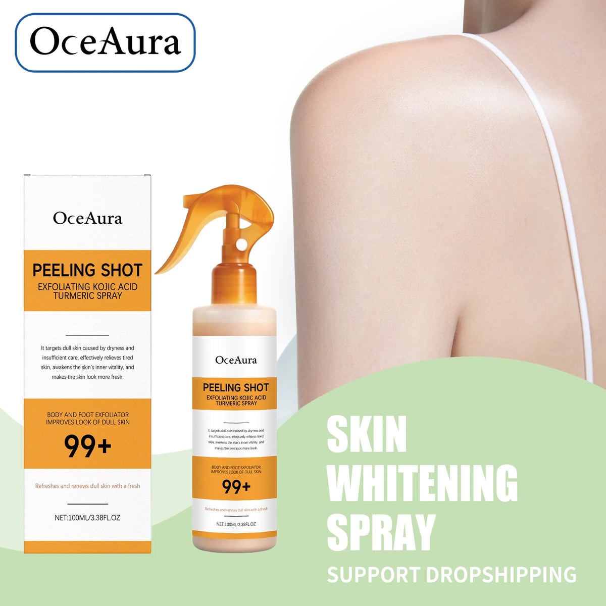 Exfoliating Brightening Spray for Smooth Skin and Callus Removal