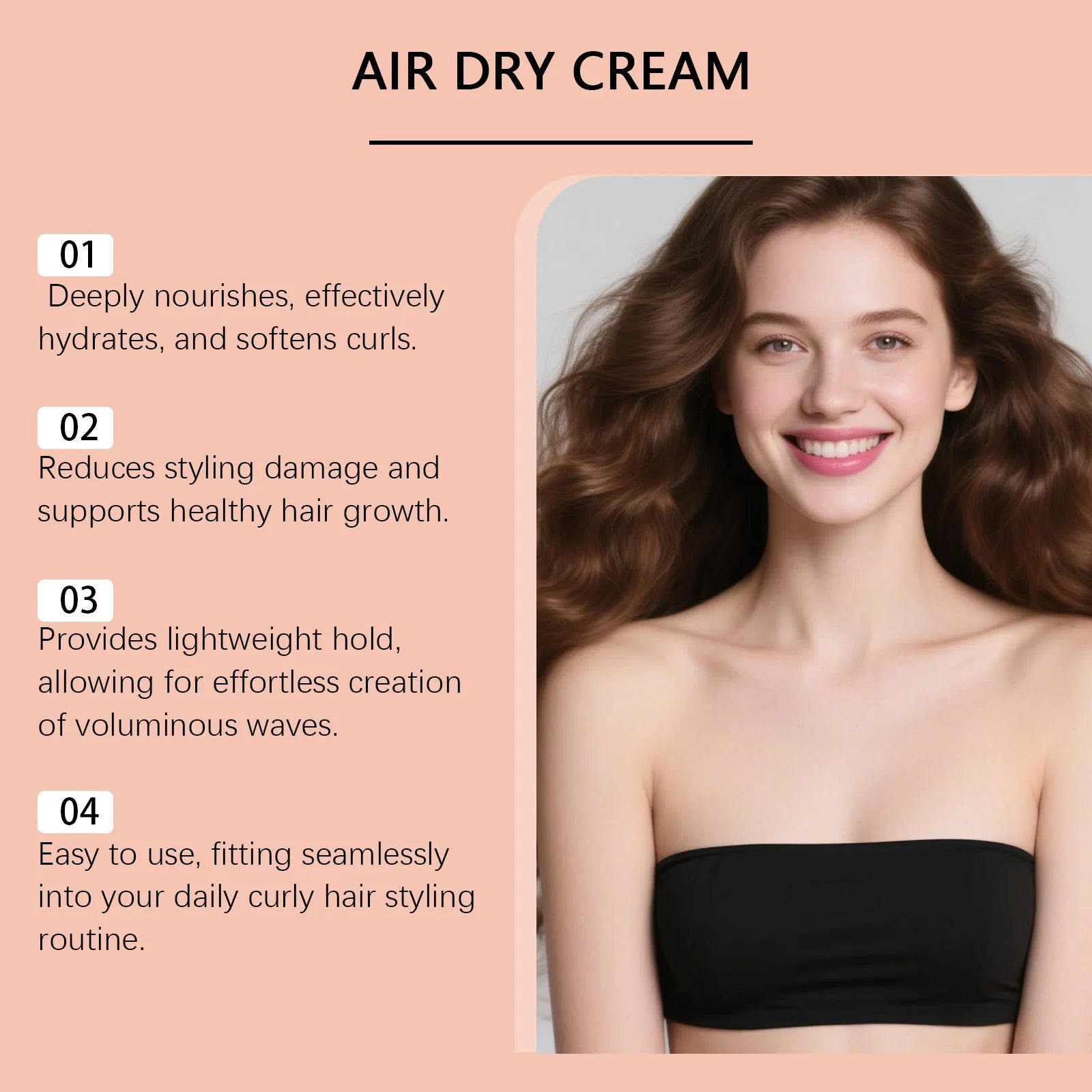 Hydrating Curl Defining Styling Cream for Waves and Curls - 10