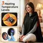 USB Heated Hooded Shawl Wearable Graphene Blanket