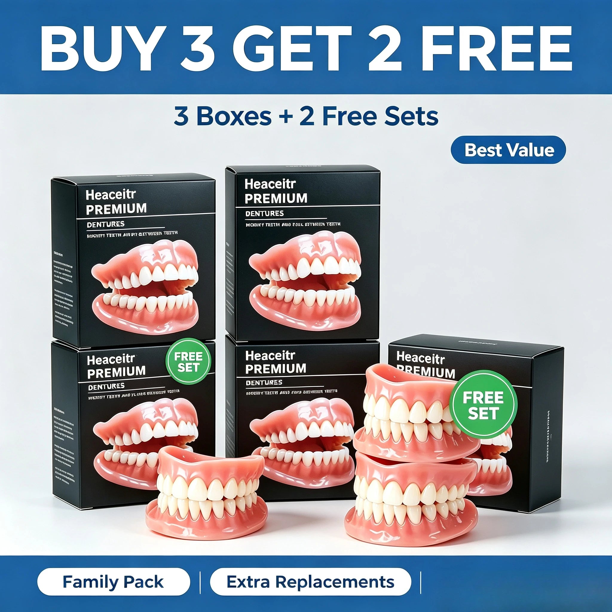 Boil-to-Fit Custom Comfort Smile Dentures for Natural Look - 9