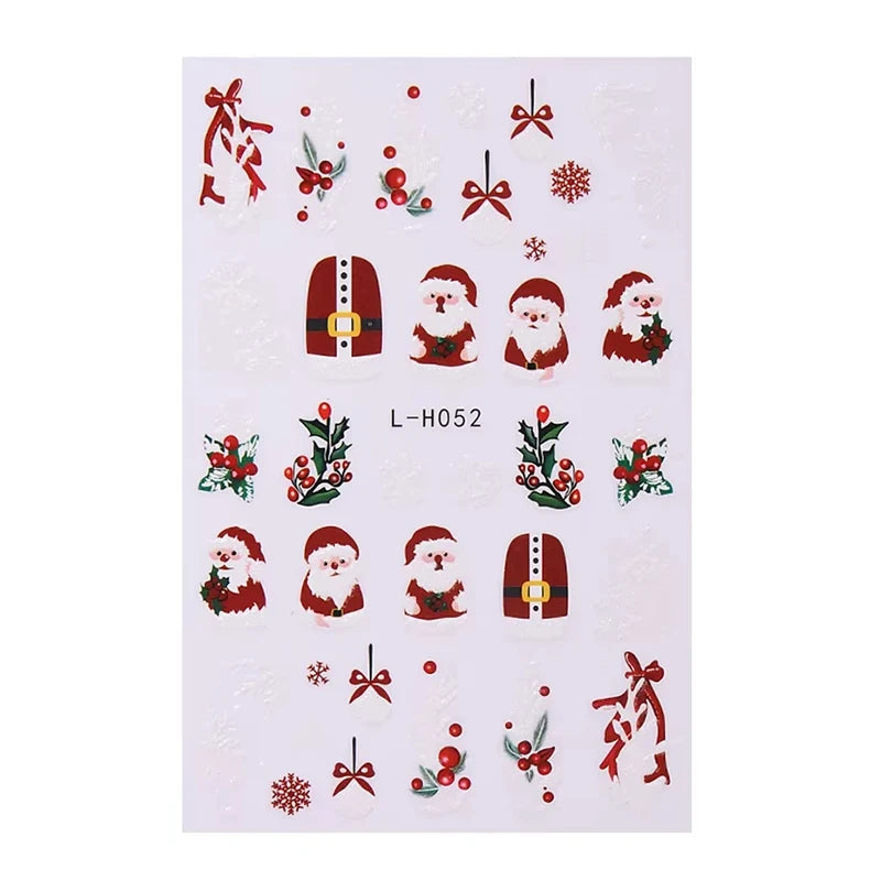 3D Christmas Cartoon Nail Art Sticker Decals