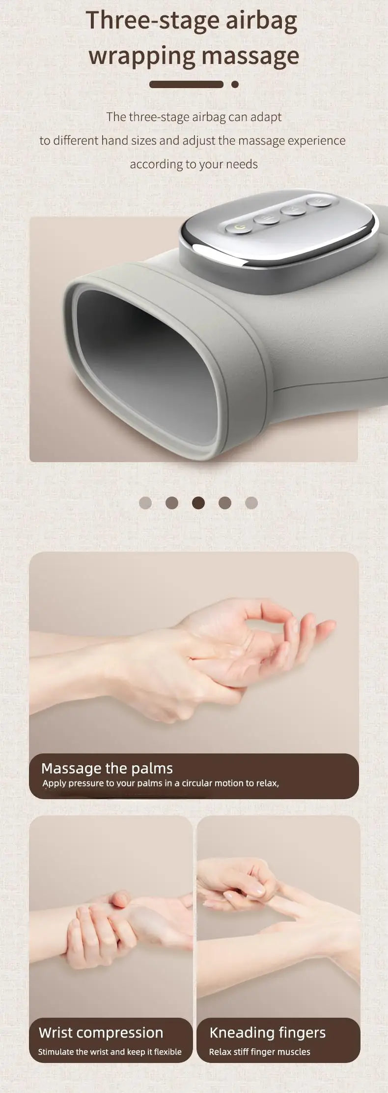 Rechargeable Hand and Wrist Massager with Heat and Air Compression - 10