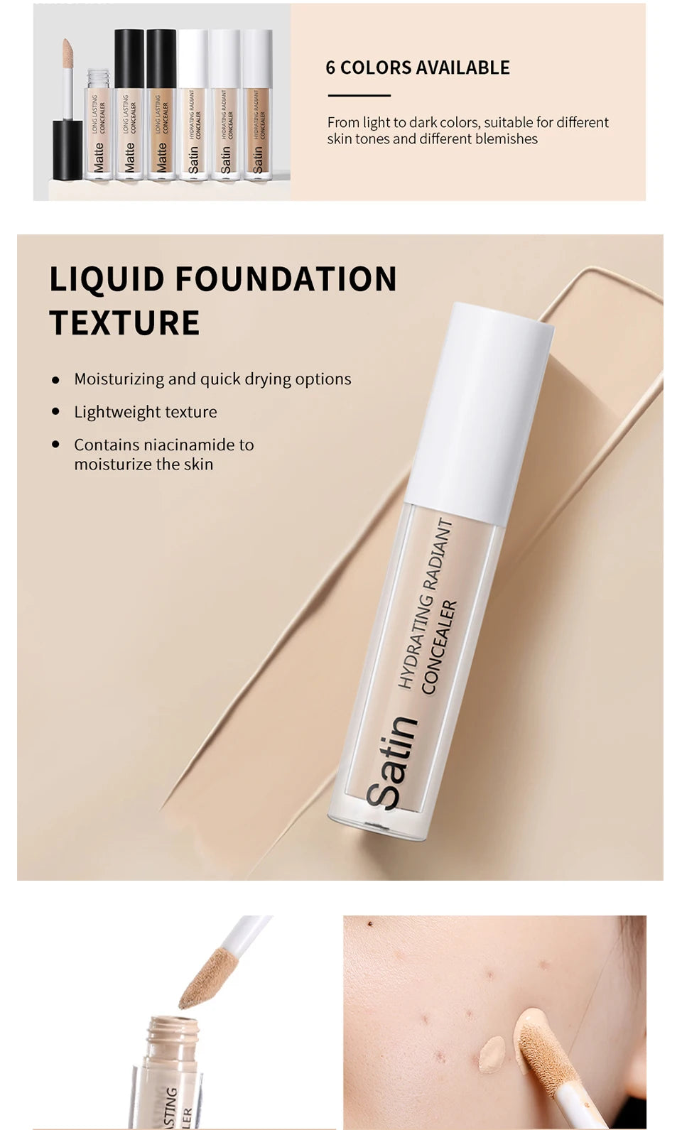 Full Coverage Long-Lasting Matte Liquid Concealer