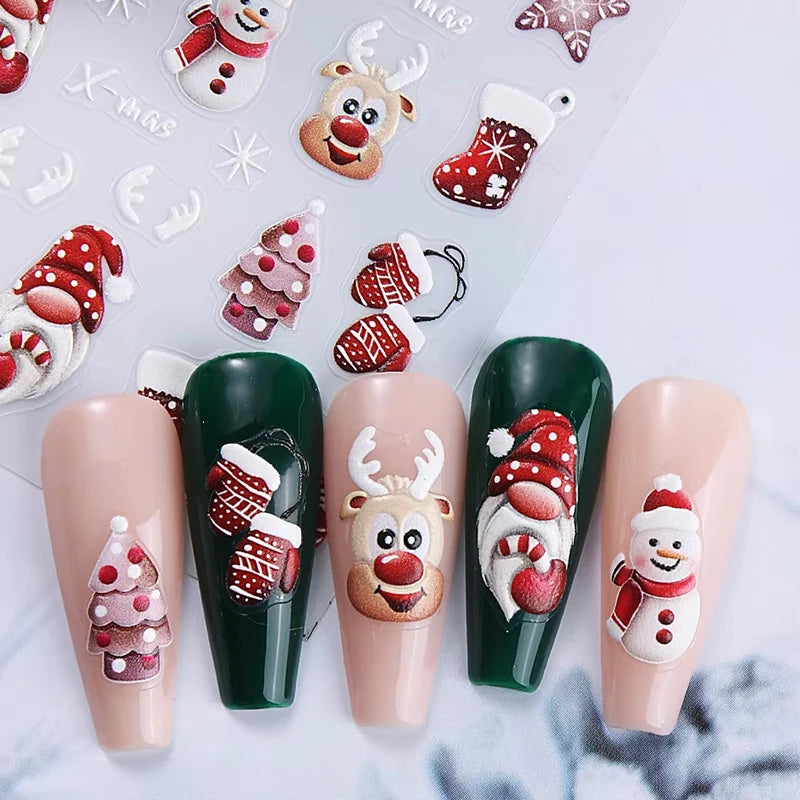 Christmas Cartoon Nail Art Stickers