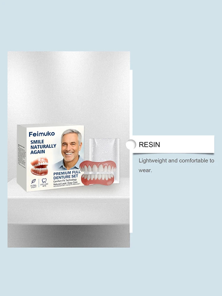 Comfortable Natural-Look Full Set Dentures for Men and Women