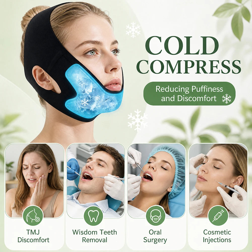 Hot and Cold Facial Compression Wrap for Chin and Face