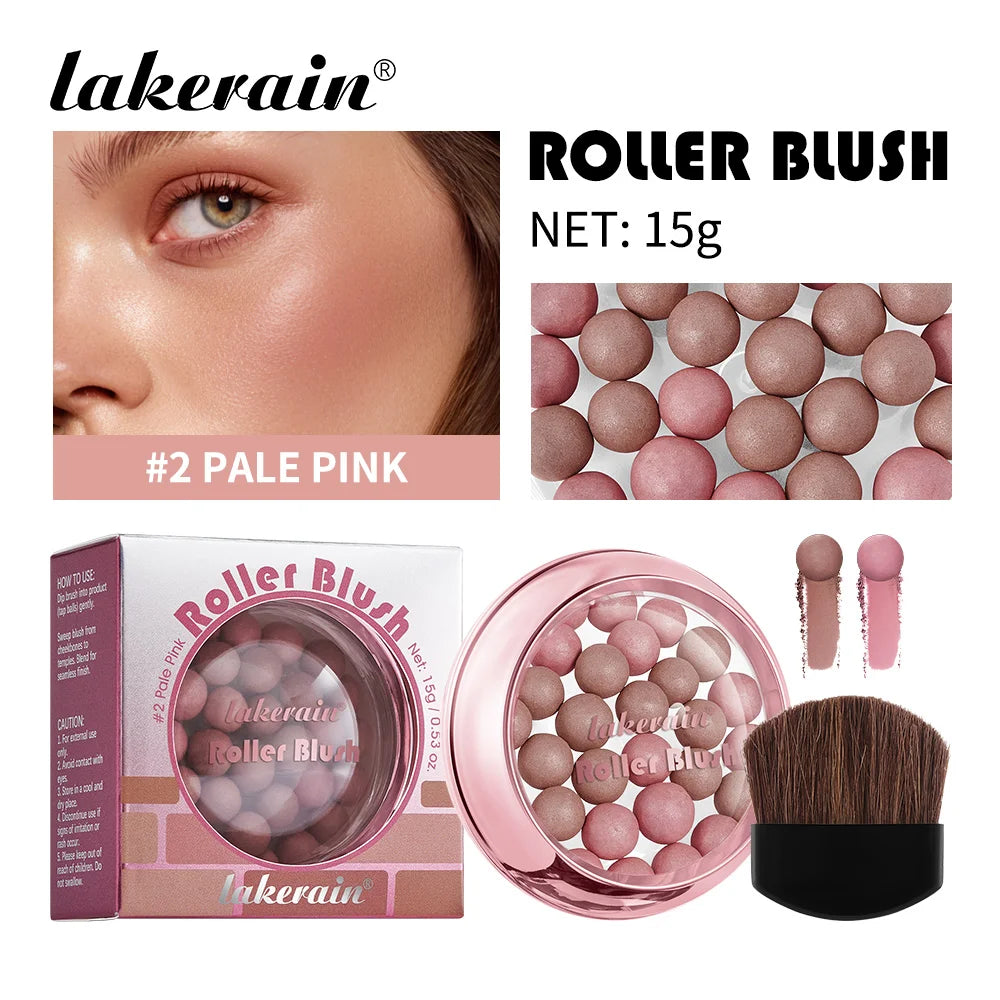 Spherical Shimmer Powder Blush Beads with Applicator