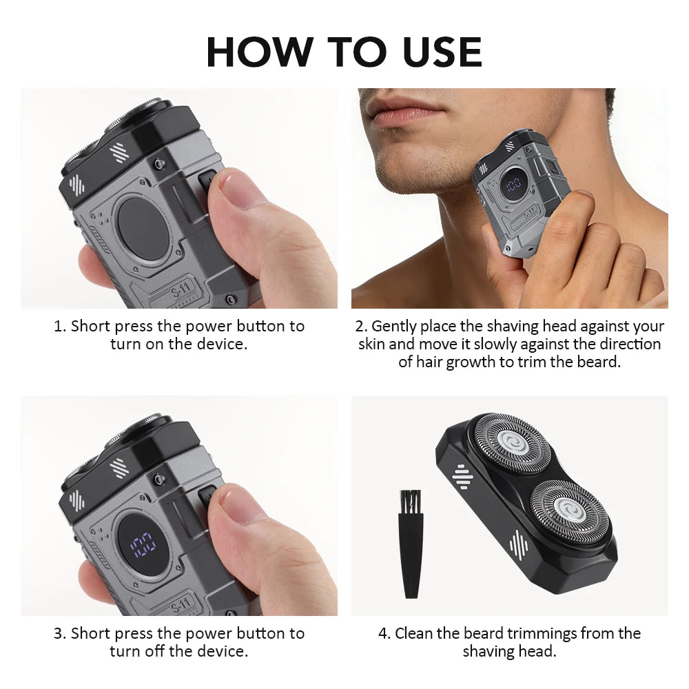Portable Mini Electric Shaver with Digital Display - 26