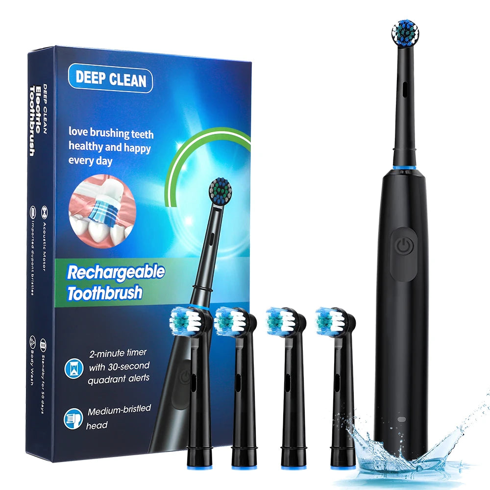 Rechargeable Rotating Electric Toothbrush with 4 Brush Heads - 17