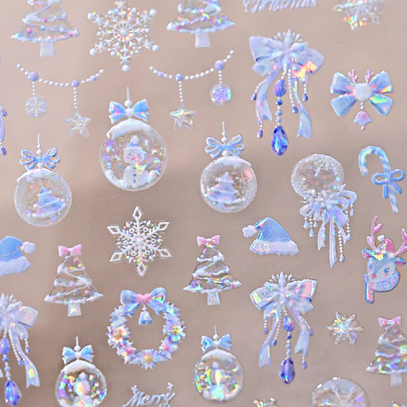 3D Christmas Cartoon Nail Art Sticker Decals