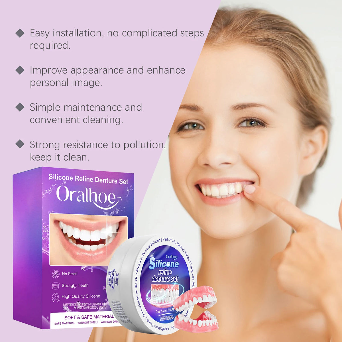 Silicone Reline Denture Set for Comfortable Fit and Perfect Smile