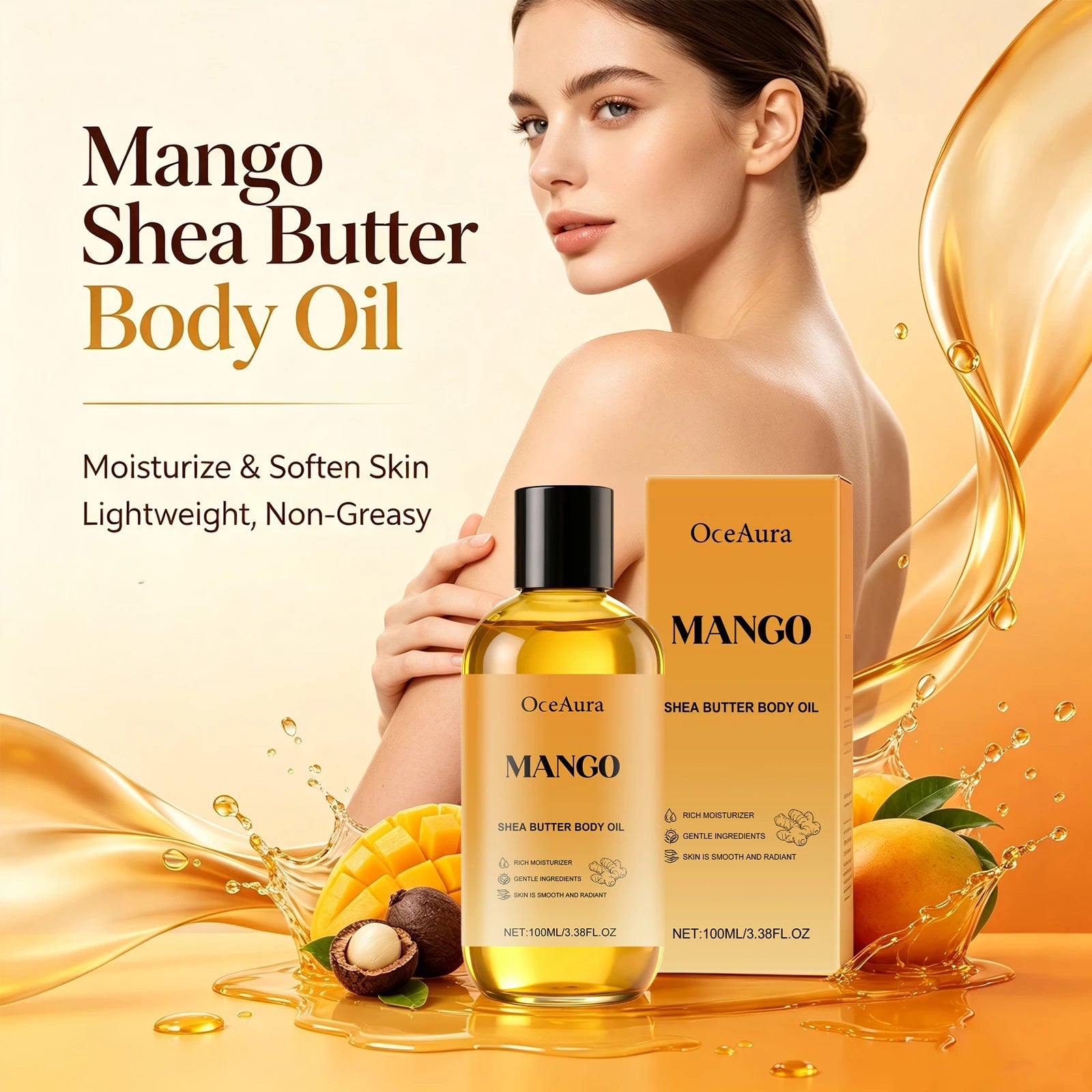 Mango Shea Butter Nourishing Body Oil for Dry Skin - 1