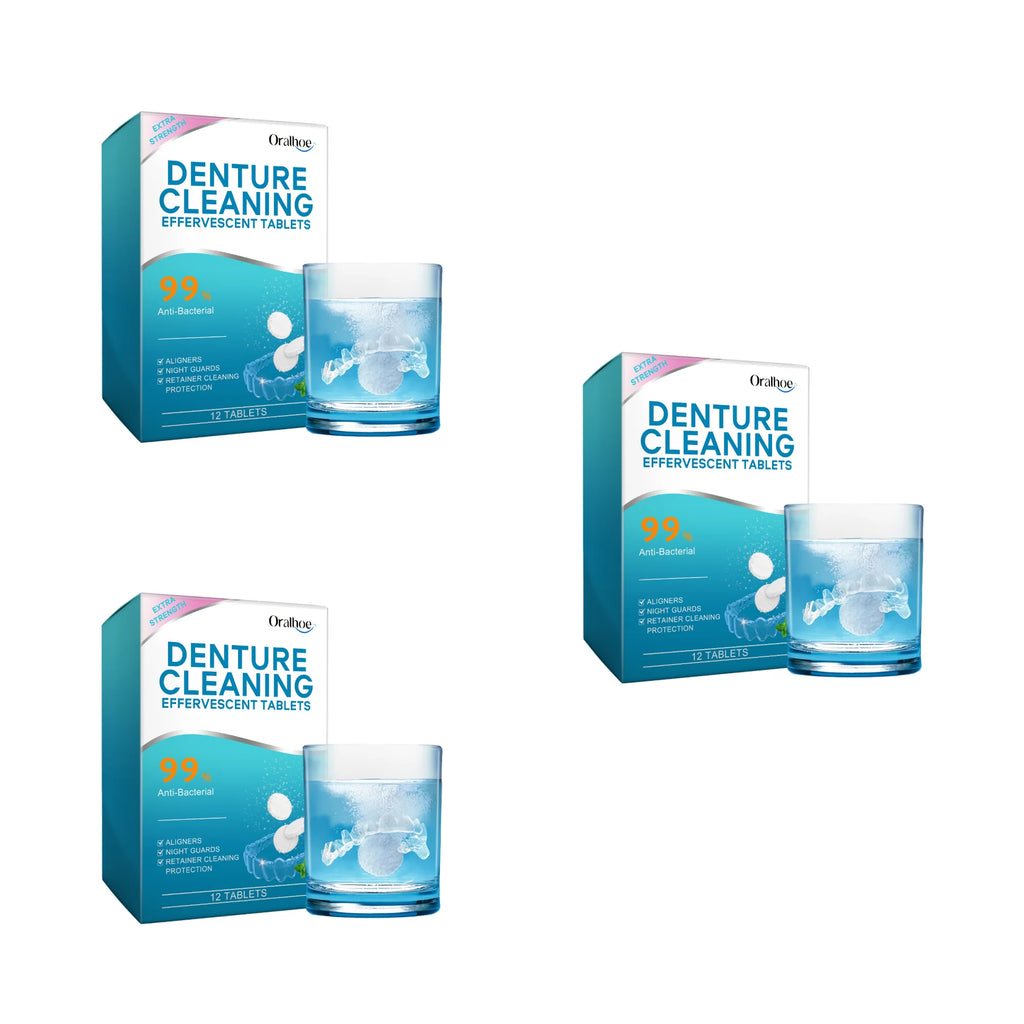 Effervescent Denture Cleaning Tablets for Retainers and Aligners