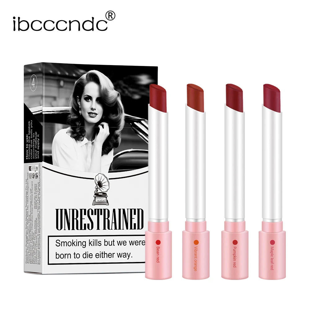 4-Piece Velvet Matte Lipstick Set Waterproof Long-Lasting - 2
