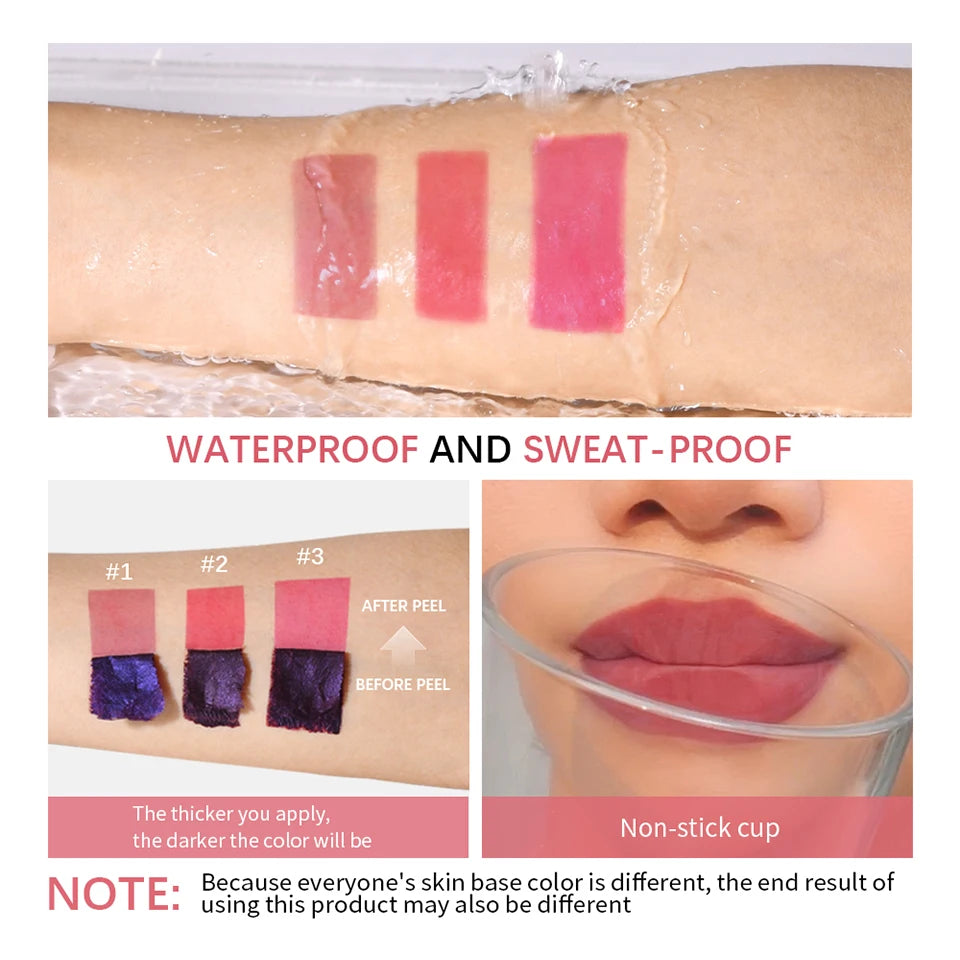 Waterproof Peel-Off Lip Stain Set - 13