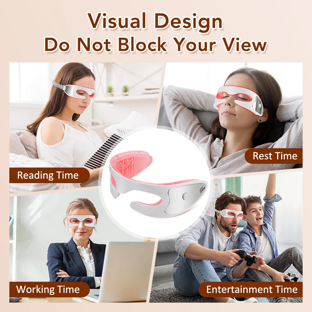 3D Red Light Therapy Eye Massager for Fatigue and Dark Circles