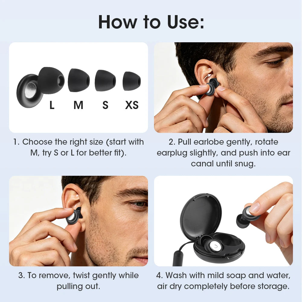 Reusable Noise-Canceling Sleep Earplugs with Storage Case - 15