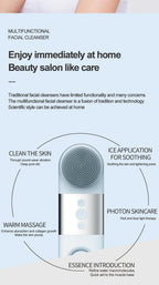 Hot and Cold Facial Cleansing Brush with Sonic Massage