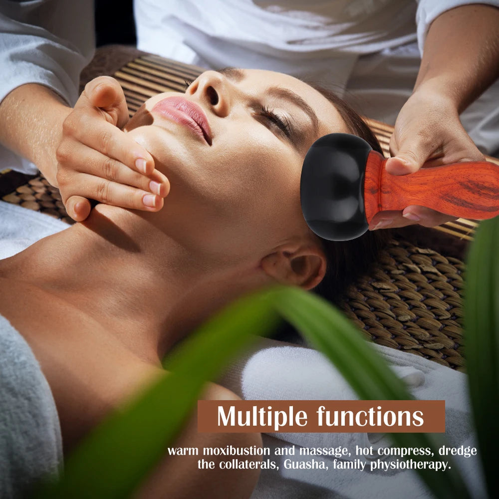 Electric Heated Bianstone Gua Sha Massager for Body and Face