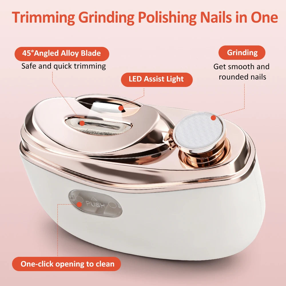 Electric Automatic Nail Clipper with LED Light