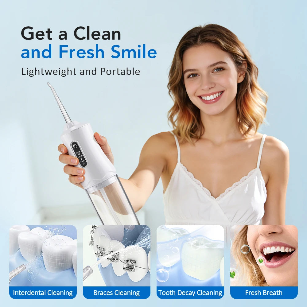 Portable Rechargeable Dental Water Flosser with 3 Cleaning Modes