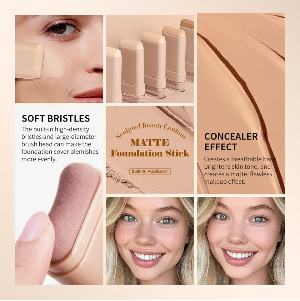 Matte Foundation Stick with Built-in Blending Brush