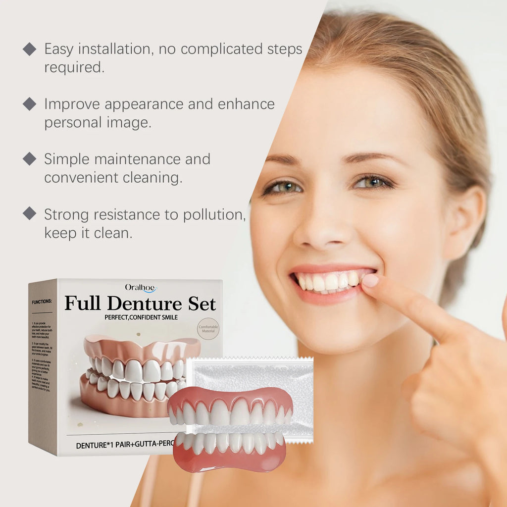 Temporary Silicone Cosmetic Denture Set for Smile Restoration