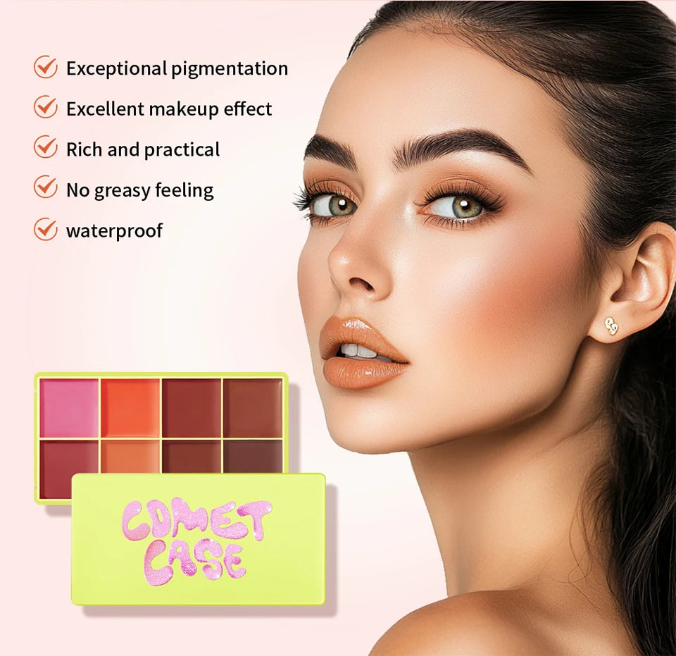 8-Color Cream Blush and Face Contouring Palette