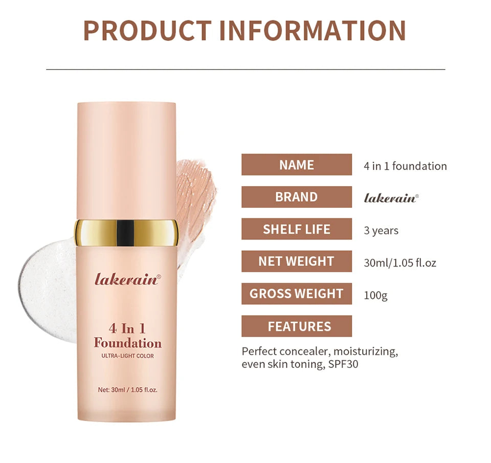 4-in-1 Color Changing Foundation with SPF 30
