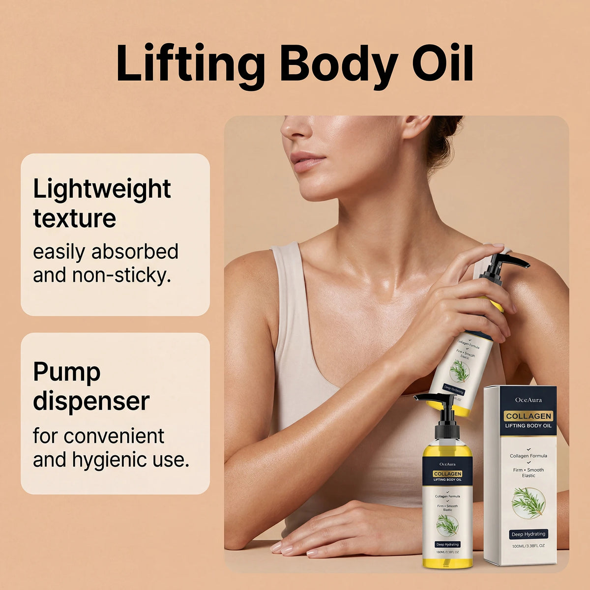 Collagen Firming Body Oil for Skin Elasticity and Deep Hydration