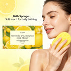 Exfoliating Lemon Scented Bath Sponge for Daily Body Cleansing