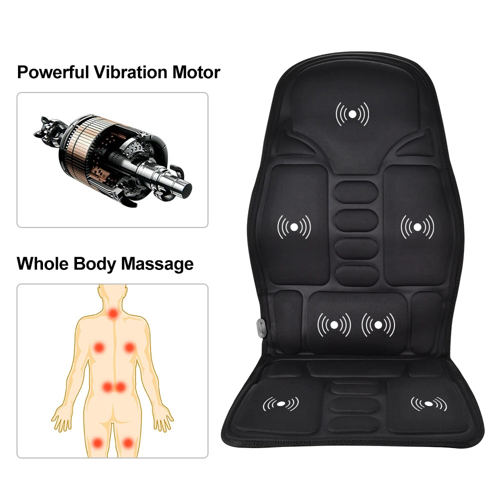 Full-Body Electric Heated Vibration Massage Chair Mat