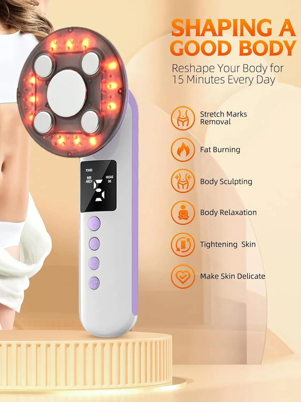 3-in-1 Cordless Body Slimming and Skin Tightening Massager