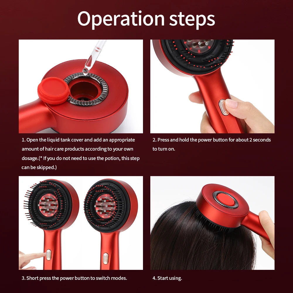 Electric Infrared Scalp Massager and Hair Growth Oil Applicator