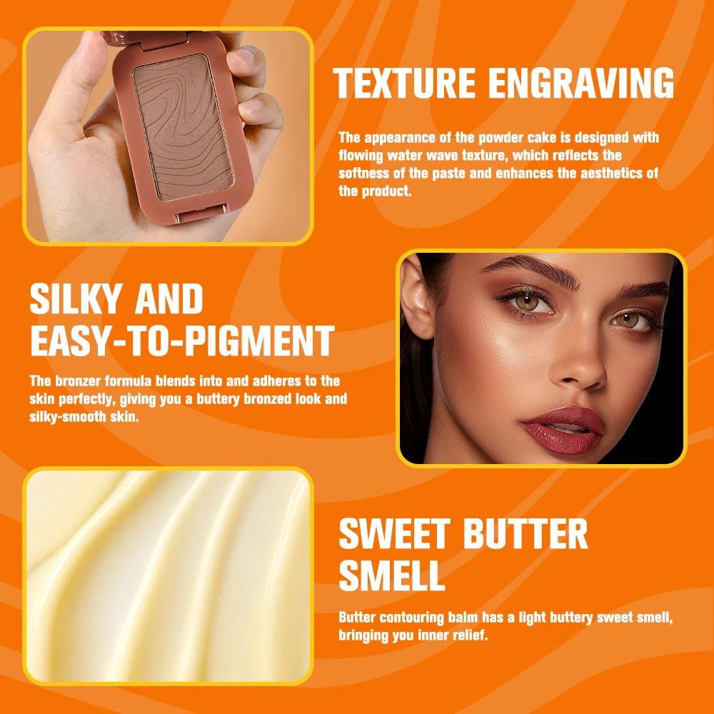 Waterproof Butter Bronzer Face Contour Powder - 6
