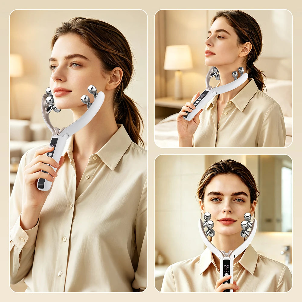 Electric 8-Ball Facial Contouring Massager with Micro-Vibration