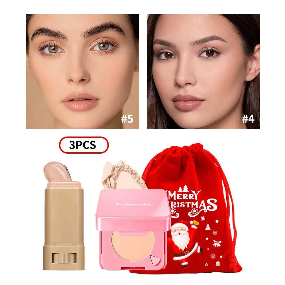 Matte Foundation Stick and Pressed Powder Beauty Set