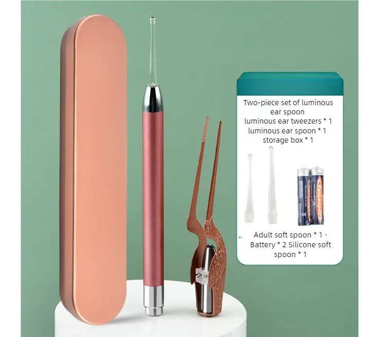 LED Illuminated Ear Wax Removal Tool Set with Storage Case