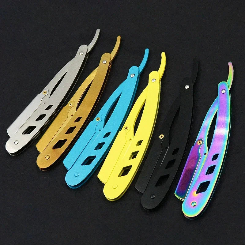 Professional Stainless Steel Folding Straight Edge Barber Razor - 1