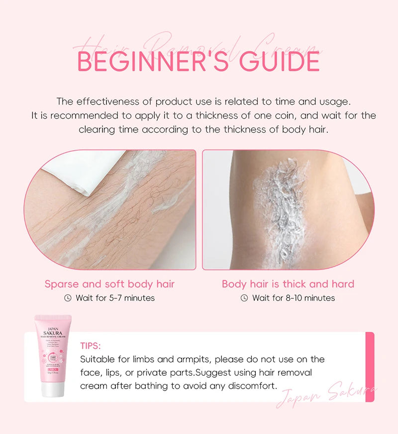 Painless Gentle Hair Removal Cream for Sensitive Skin