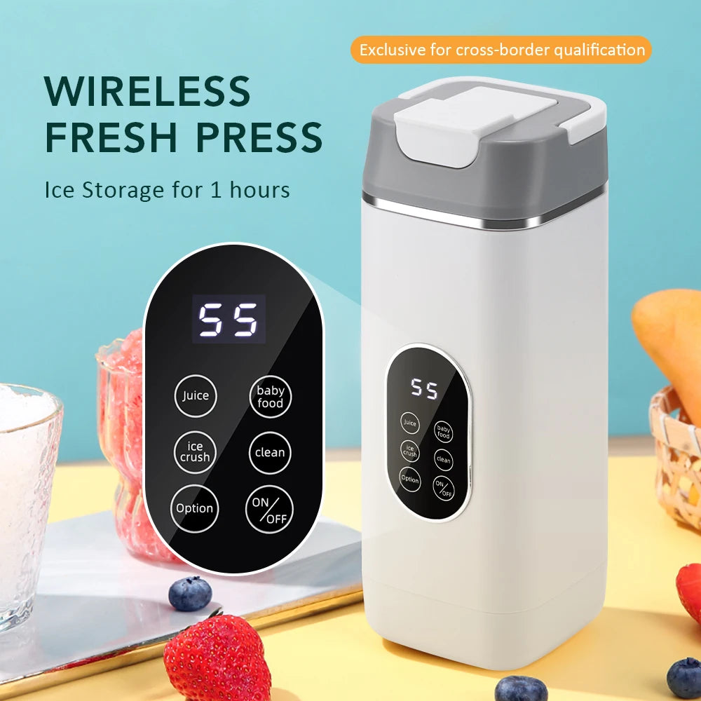 Portable 12-Blade Electric Juicer Cup with Digital Display