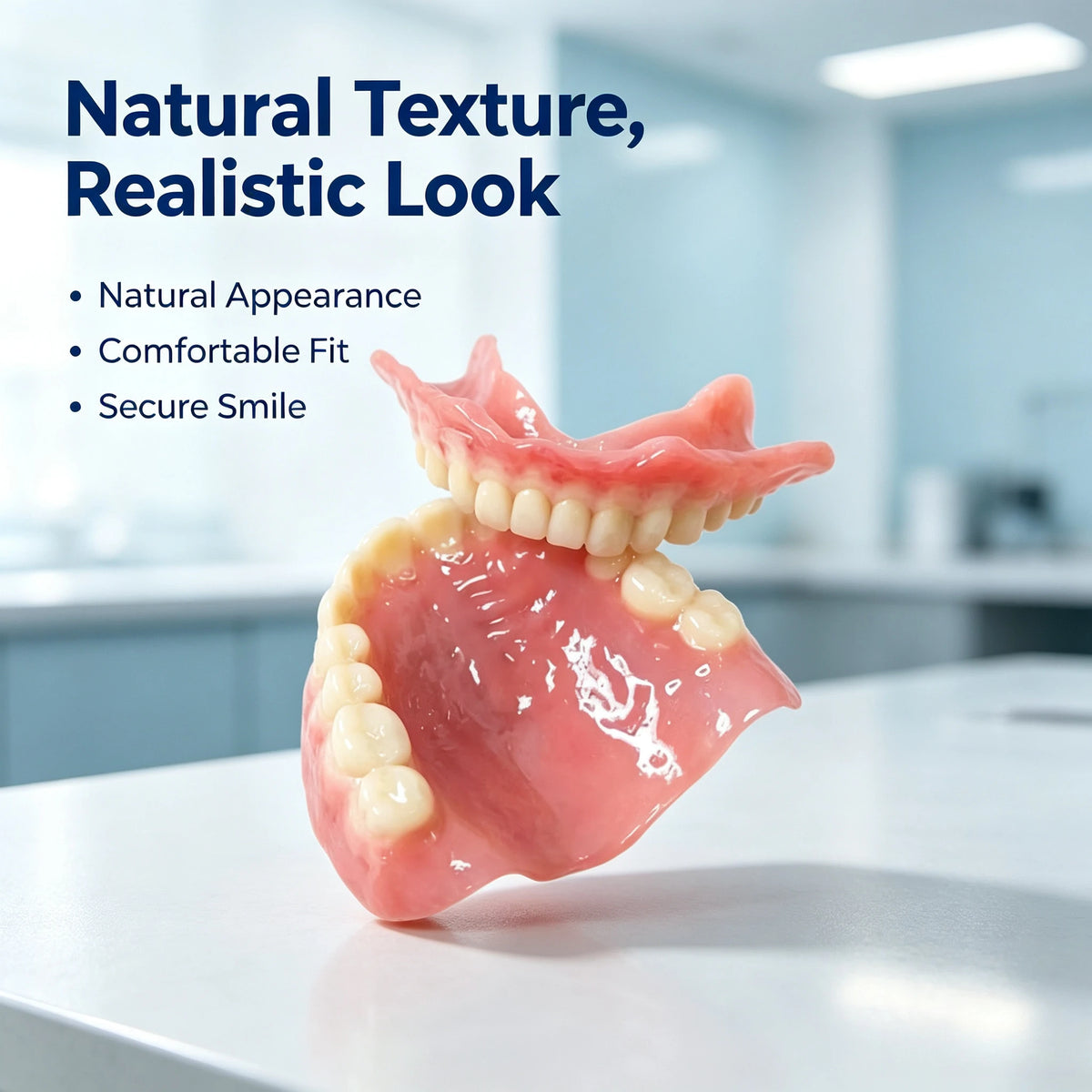 Realistic Full Denture Set for a Natural Confident Smile